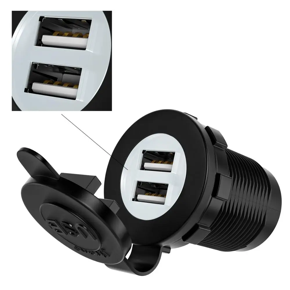

Jtron dual usb socket 5v 2.1A car charger socket Waterproof Power Outlet For Car Boat Marine Motorcycle ATV RV