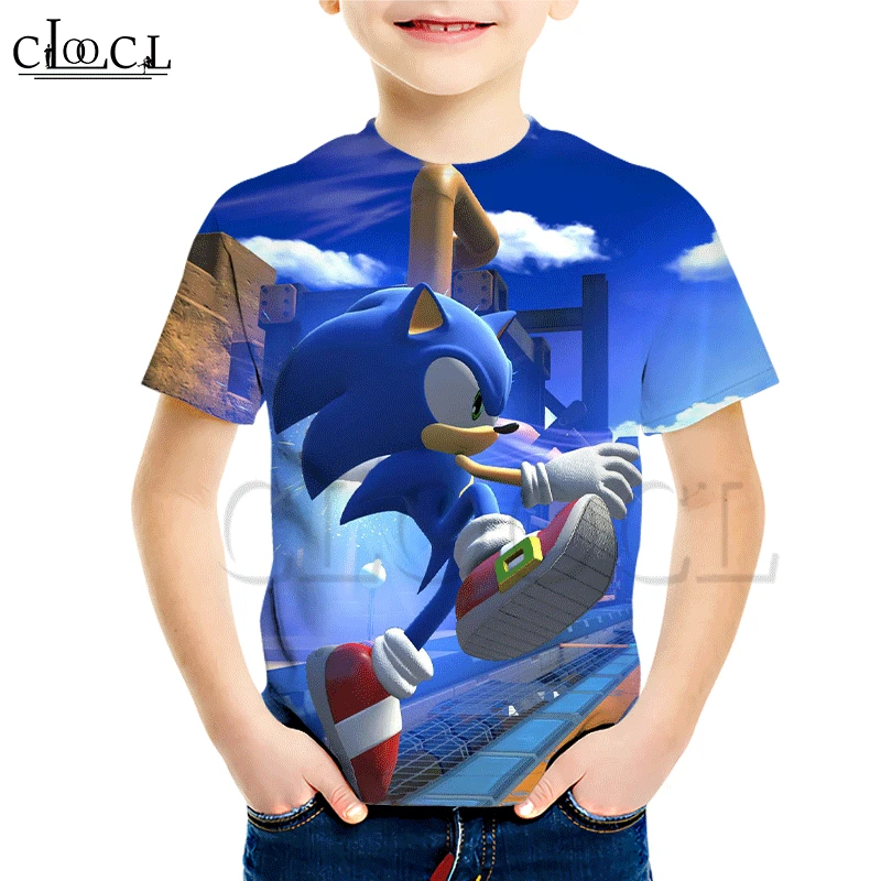 Детская футболка с 3D принтом Sonic Boy новинка повседневная одежда Детский костюм