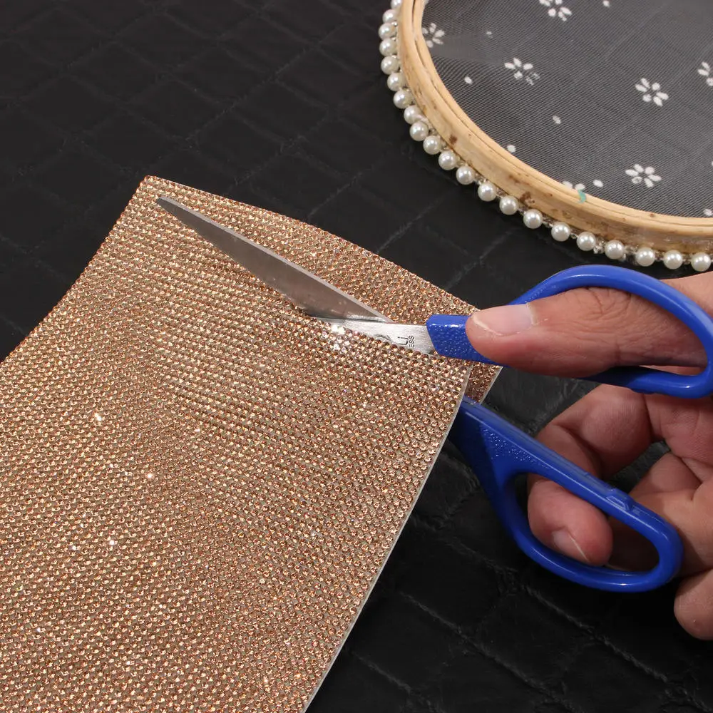 12*20cm Self-Adhesive Rhinestone Sticker Sheet Glitter Trim Applique Crystal DIY Home Decor Bling Paster Gifts Auto Decor