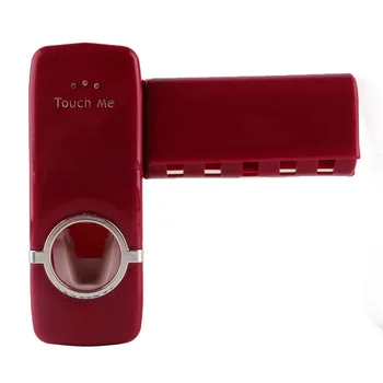 

Tooth Brush Holder Automatic Toothpaste Dispenser + 4 Toothbrush Holders Toothbrushes Wall Mount Stand Bathroom Tools Supplies