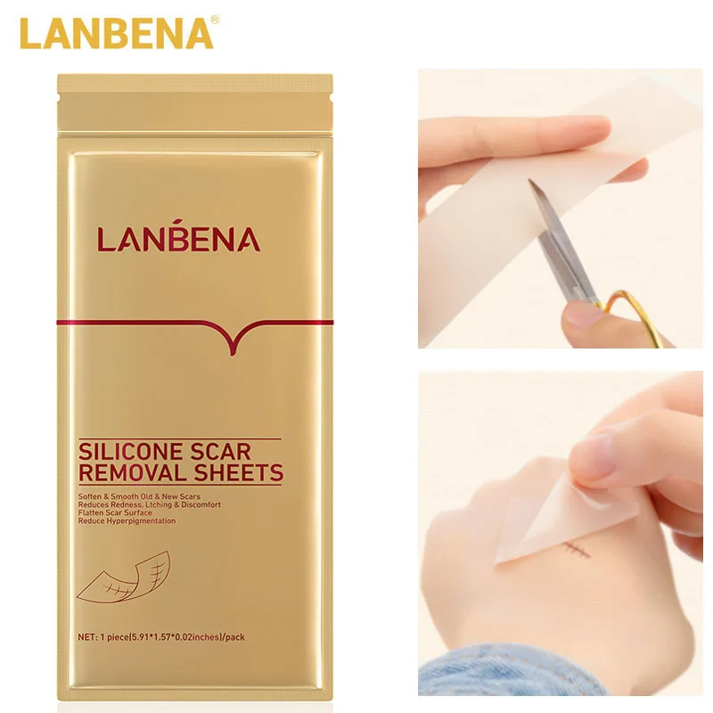 Silicone Burn/scald Postoperative Fade Acne Accidental Trauma Repair Waterproof Breathable Scar Removal Sheet 1piece LANBENA