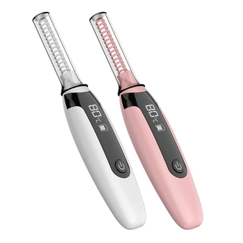 

Electric Heated Eyelash Curler Rechargeable Lash Curler Tool with LCD Screen Display 4 Gears Temperature Adjustable
