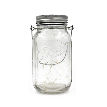 

Solar Warm White Light (Cans / Handles) 20 LED Large Jar Hanging Lamp / Lantern Garden Decorative Light Waterproof