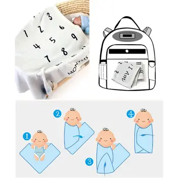 

Newborn Monthly Record Growth Milestone Blanket Swaddle Wrap Photography Props U90B