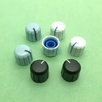 

10 Piece 15 * 13.5mm two-color plastic knob flower shaft inner hole 6mm potentiometer switch adjustment A06 knob