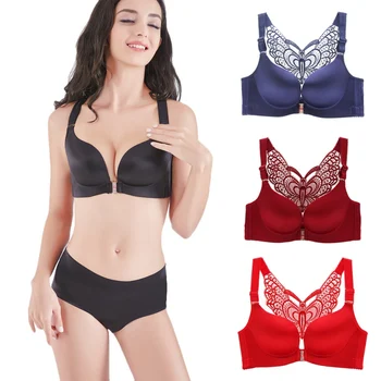 

Women's Bras Butterfly Beauty Back Gathered Bra Adjustable Type Gathered Bra Front Buckle Large Size
