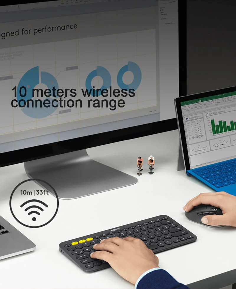 Беспроводная Mousewith-2-4G с несколькими устройствами logitech M720 Triathalon-Беспроводная Optical-Trackball-Ergonomic-Mouse-Gamer-for-Windos-10-8