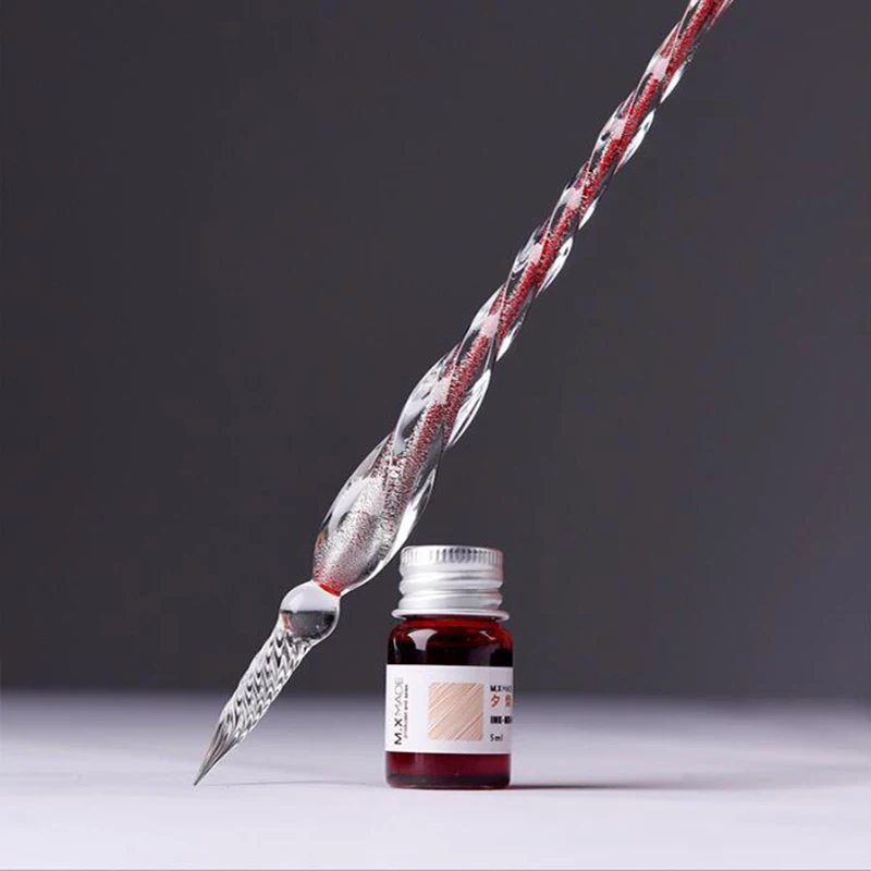 Высокое качество, Кристальное стекло, Dip Ручка, авторучка, чернильная ручка, перьевая ручка, роскошная, Stylo plume Penna stilografica Pluma 03875