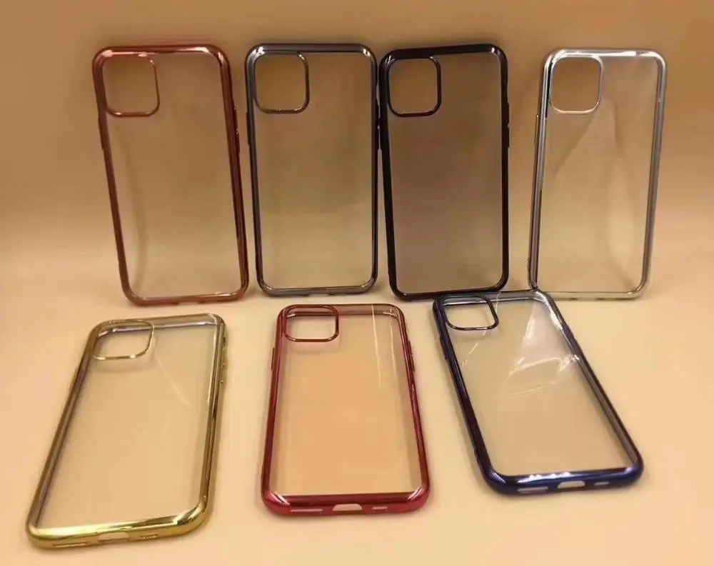 Metallic Soft TPU For Iphone 11 Pro XR XS MX X 8 7 6 Plus Galaxy Note 10 9 S9 S10 5G S10e Bling Chromed Electroplate Cover 20PCS | Мобильные