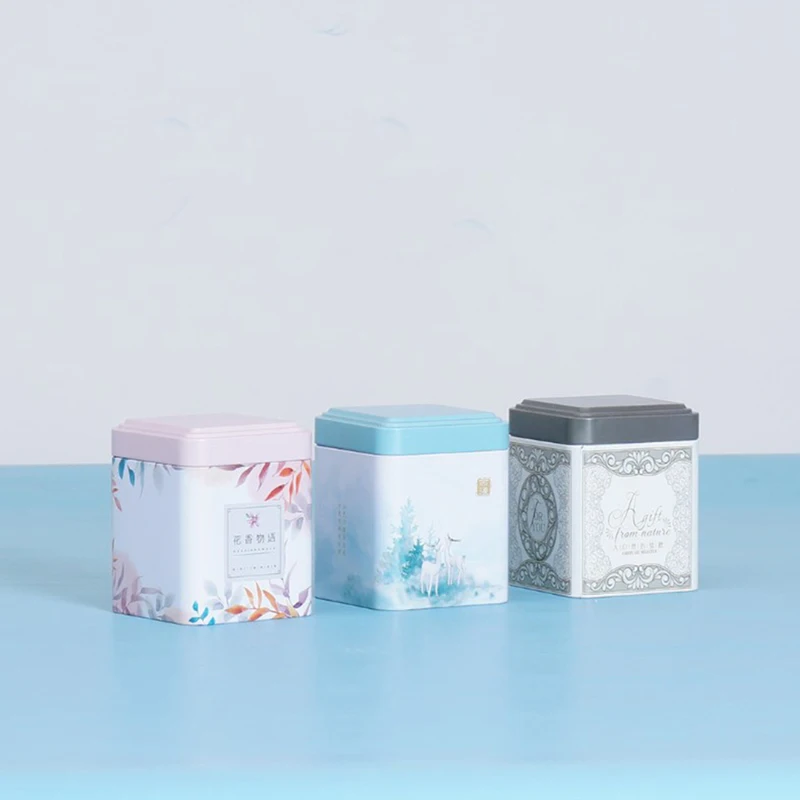 Tea Sealed Box Teaware Storage Container Jar Tin Square Can for Kitchen Coffee Sugar tea tin box tea canister