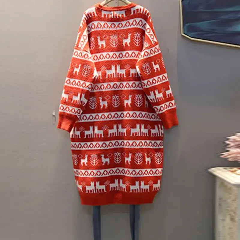 XITAO платье с рисунком из мультфильма модное женское платье весенний Пуловер длинный рукав маленькое свежее повседневное свободное трикотажное платье DMY2499