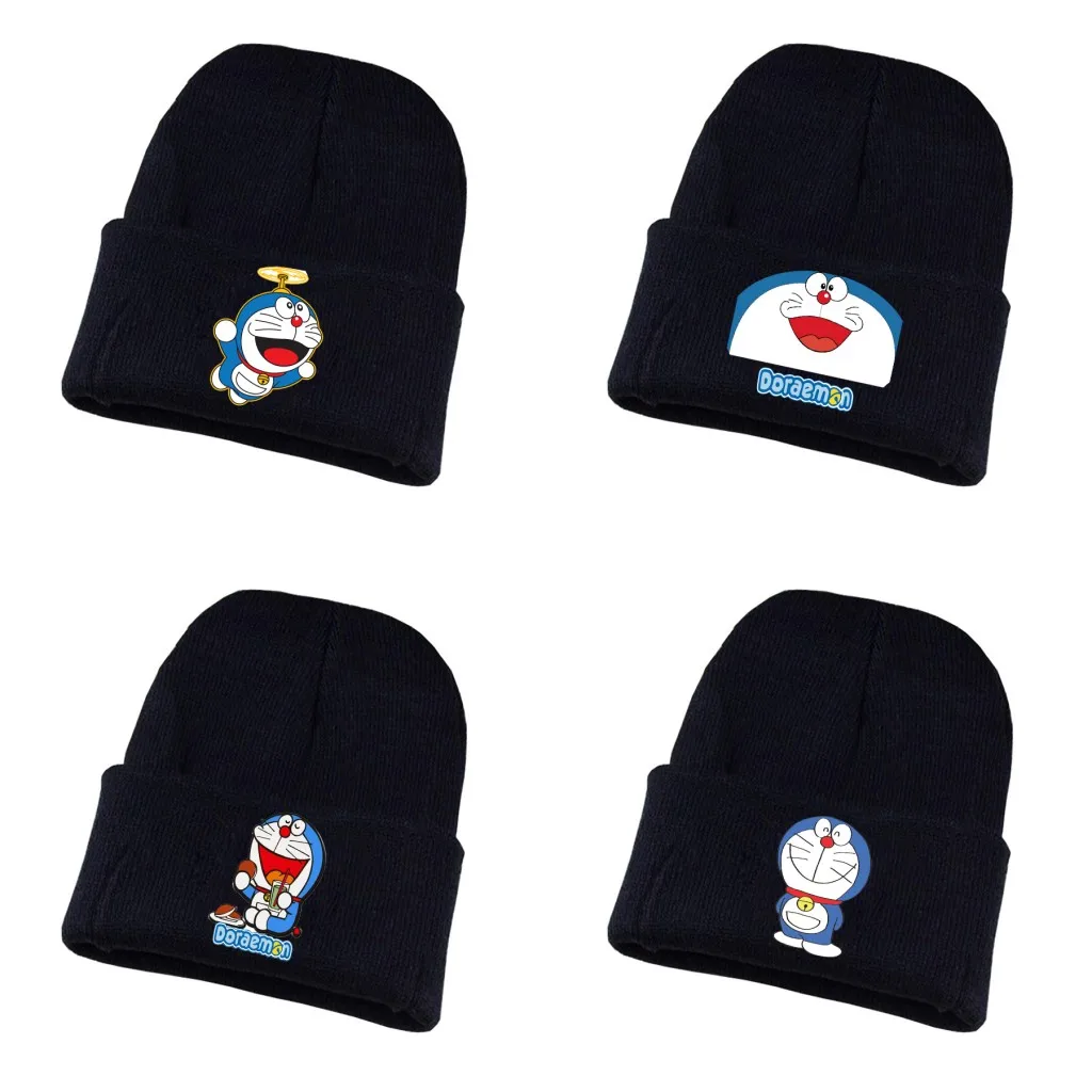 Игра Doraemon вязаная шапка для косплея унисекс принт Для Взрослых Повседневная хлопковая шапка для подростков зимняя вязаная шапочка