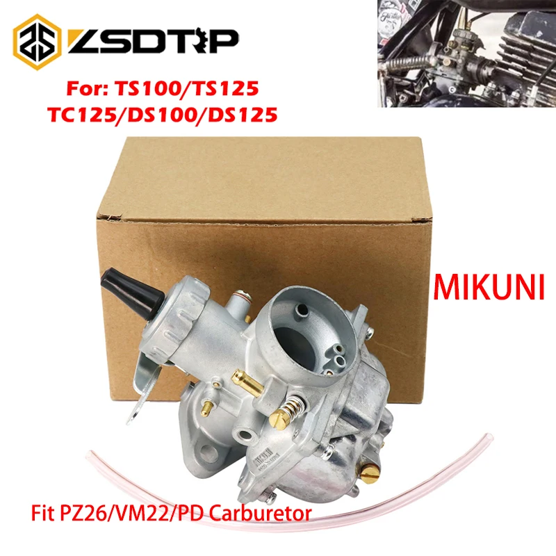 Карбюратор ZSDTRP для мотоцикла Mikuni 26 мм КАРБЮРАТОР vergazer SUZUKI TS125 TS125N TC125 TS100 VM22 PZ26 PD