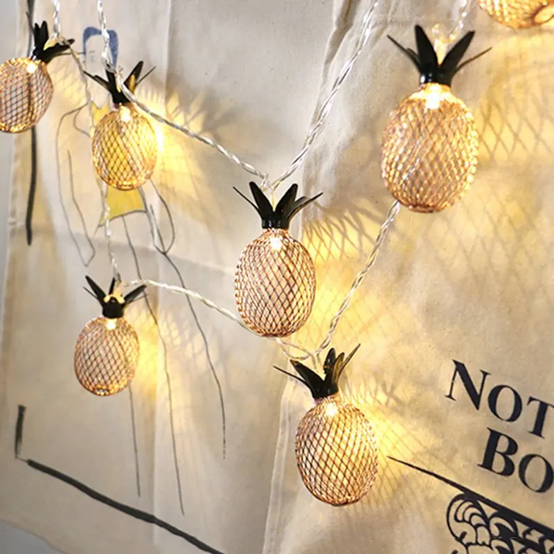 

10/ 20 LED Vintage Pineapple Light String Fruit Lantern Bedroom Decoration Waterproof String Light Home Wedding Decor