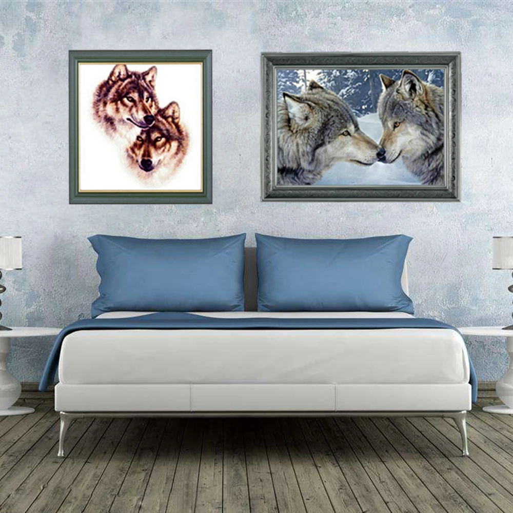 

NICEYARD Animal Pattern Wolf Cross-Stitch Cross Stitch Home Decor 11CT Printed Decorative Painting Full DIY Embroidery kits