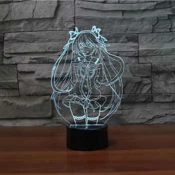 

Hatsume Miku 3D LED RGB Night Light 7 Color Change Desk Light Action Figures 2266 Kids Home Christmas Toys