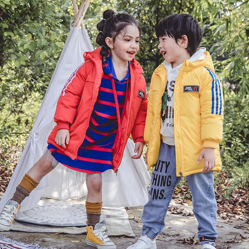 

2019 New Design Jacket for Boys Hooded Winter Jackets Parkas For Teenagers Boys Thick Long Coat Kids Clothes