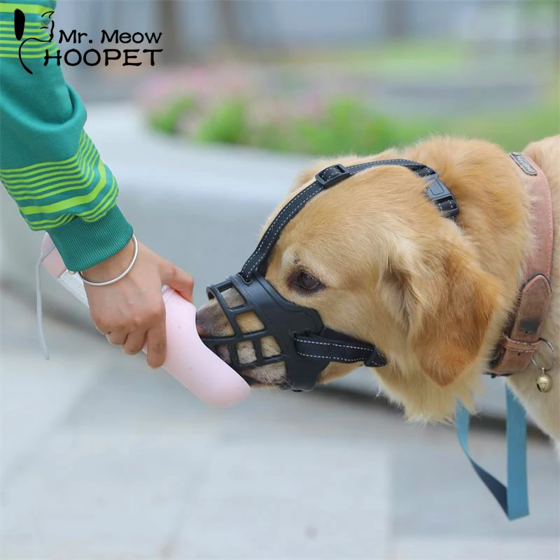 Hoopet Breathable Durable Muzzle For Large Dog Corgi Alaska Mask Golden Retriever Leash Harness Nylon Outing Pet Basket Supplier