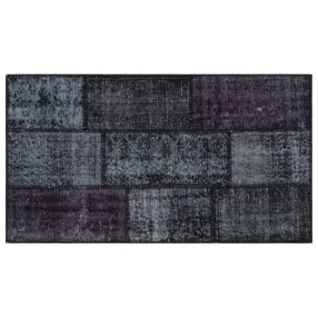 

Handmade Black Vintage Overdyed Patchwork Area Rug 080x150 Cm-2'7''X4'11''