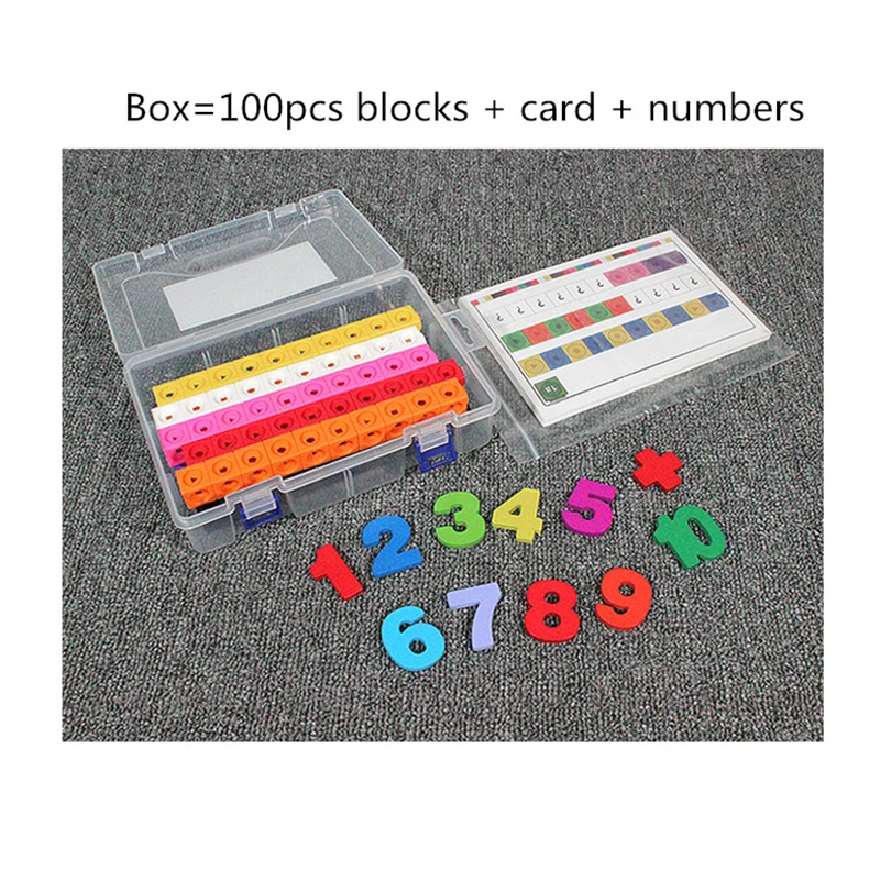 400 шт./лот 2 см связывающие кубики DIY игрушки Красочные строительные блоки подарки для детей обучающие и развивающие игрушки - Цвет: 100pcs card numbers