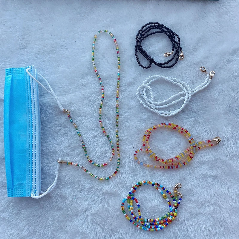

Fashion Beaded Chain for Mask Women Girls Glasses Chains Lanyards Neck Strap Rope Reading Eyeglasses Cord Holder