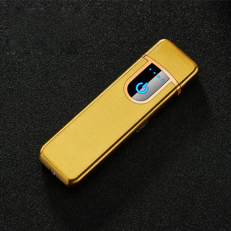 Электронный usb-зажигалка Беспламенное ветрозащитное металлическое Зажигалка светодиодный дисплей электрическая зажигалка для сигарет Электронный usb огонь - Цвет: 3