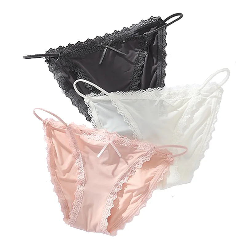 

Low Waist BIKINI for Women Icesilk Smooth Panties Women's Briefs Custom Logo Text Printing Panties Briefs Sexy Straps Underwear