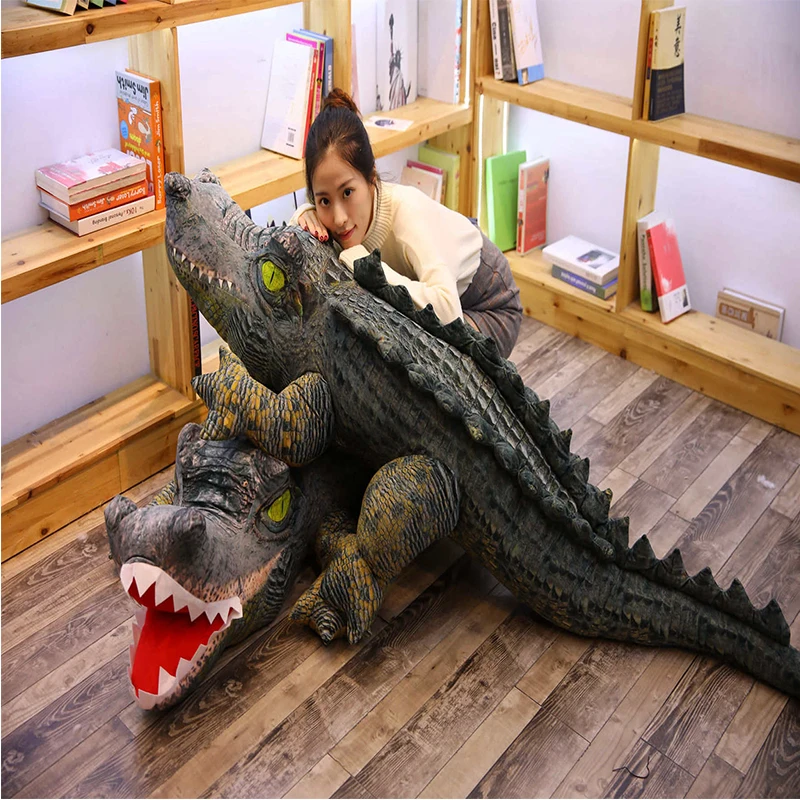 

Lifelike Crocodile Stuffed Doll Mouth Open Closed Cuddly Kids Room Sofa Decor Plush Toy Soft Ocean Animals Plushie 5 Sizes