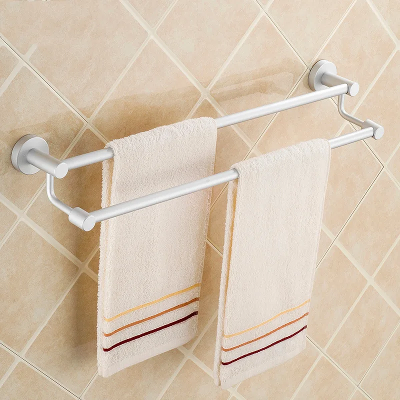 

Sanitary Ware Hardware Accessories Alumimum Towel Bar Double Bar Towel Rack Wall Hangers Bathroom Rack Towel Rack
