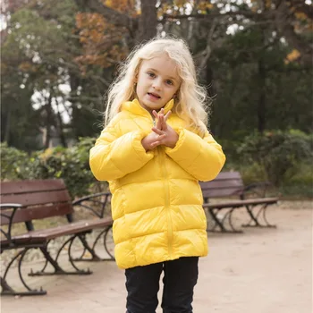 

Europe And America CHILDREN'S down Jacket Stand Collar Short 80% White Duck down Warm Fashion Men And Women Children down Jacket