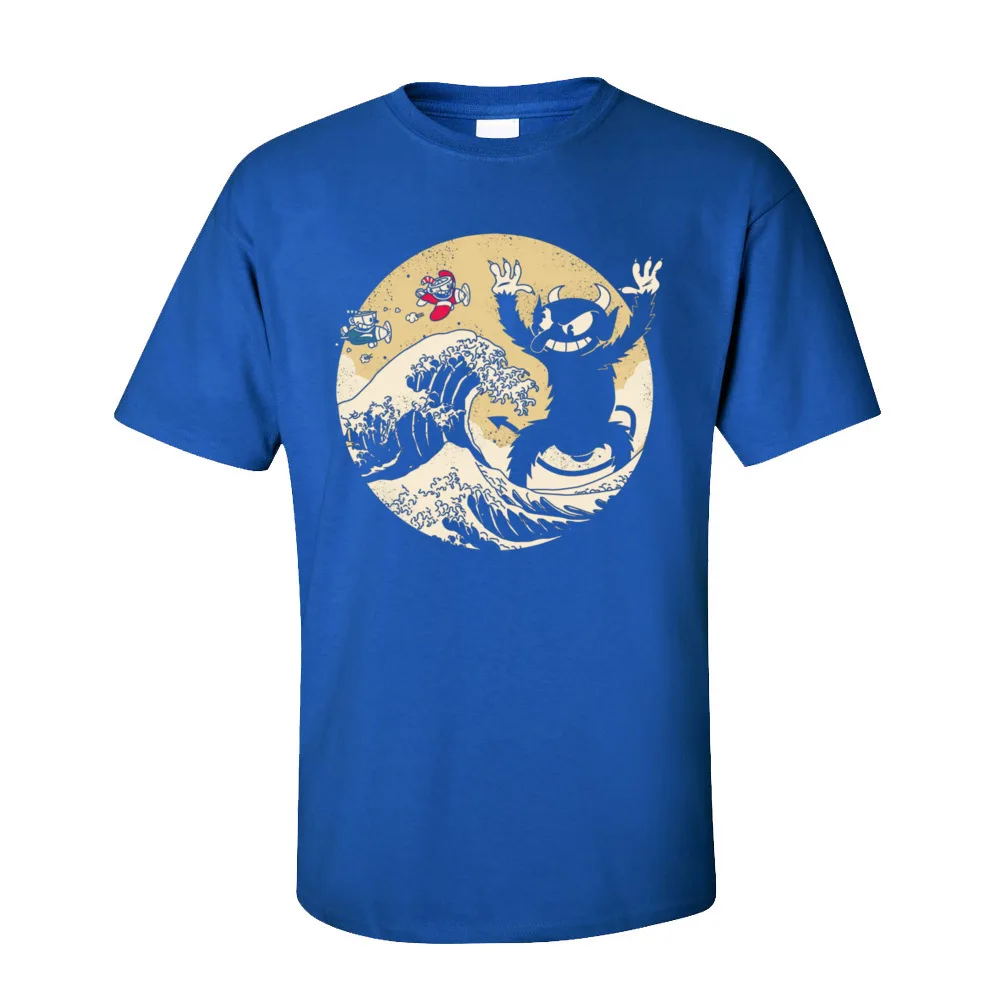 Great Retro Game Battle Design Summer Pure Cotton Round Neck Men Tops & Tees Casual T-Shirt Family Short Sleeve T-shirts Great Retro Game Battle-127 blue