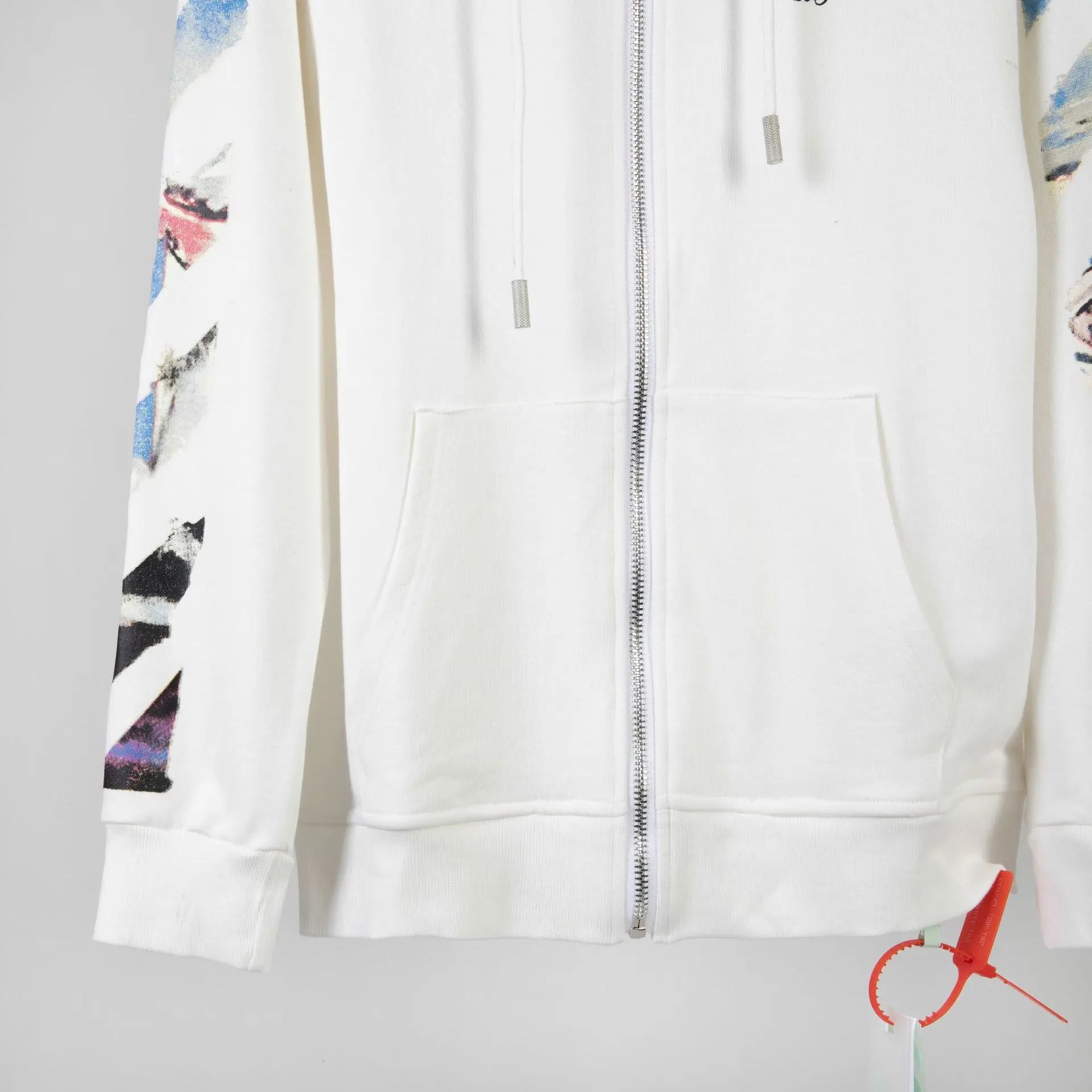 Бело-OW высокого качества 19SS картина Моне масляными красками Мокасины мужские пара свитшот на молнии с капюшоном