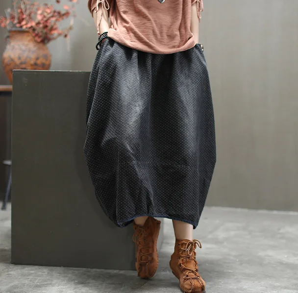 Женская винтажная юбка с карманами повседневная универсальная Свободная