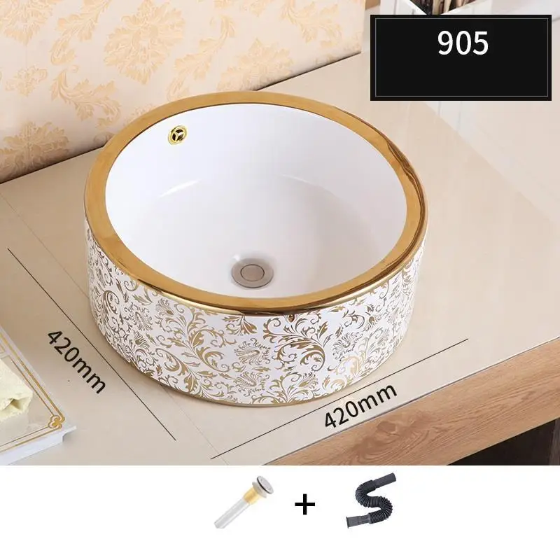 Version O Lavatorio Wastafel Pia Para Banheiro Salle De Bain Wasbak Vessel Bowl Black Sobre Encimera Bathroom Basin Lavabo Sink Washbasin - Цвет: Version O