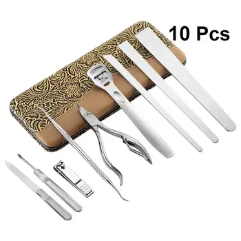 

10Pcs Pedicure Tools Set With Storage Case Foot File Pedicure Exfoliator Dead Skin Remover Scraper For Travel Men Women Elders