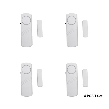 

4Pcs Office Detector Guard Alarm School Hotel System Magnetic Window Warnning Wireless Door Sensor Garage Home Security