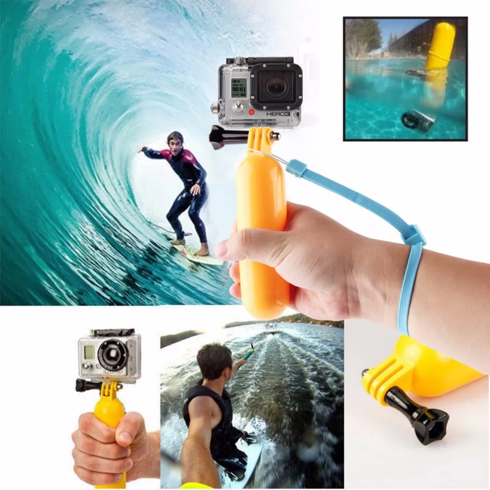 Go pro Floaty плавающая рукоятка крепление аксессуар Поплавок+ ремень для GoPro Hero 3+ 3 2 1 горячее новое поступление
