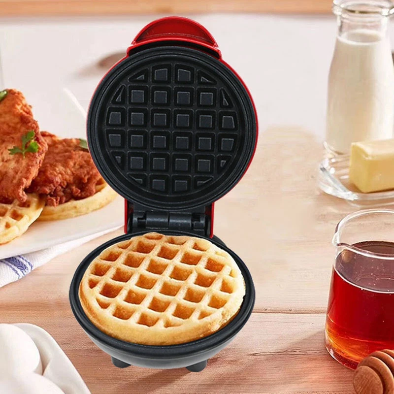 Electric Waffle Machine Egg Cake Oven Pancake Non-Stick Baking Tray Breakfast Machine Muffin Sandwich Machine - Цвет: Red