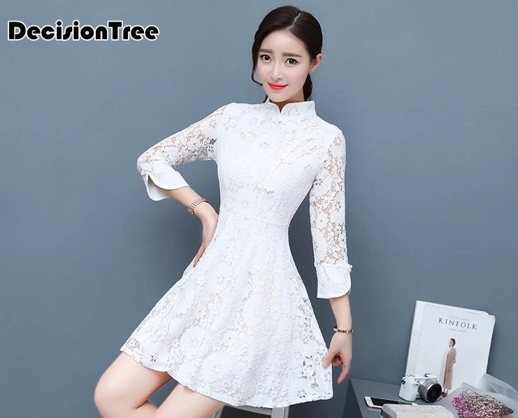 chinese traditional cheongsam embroidery dress embroidered wedding lace modern woman qipao s oriental for party - Color: color1