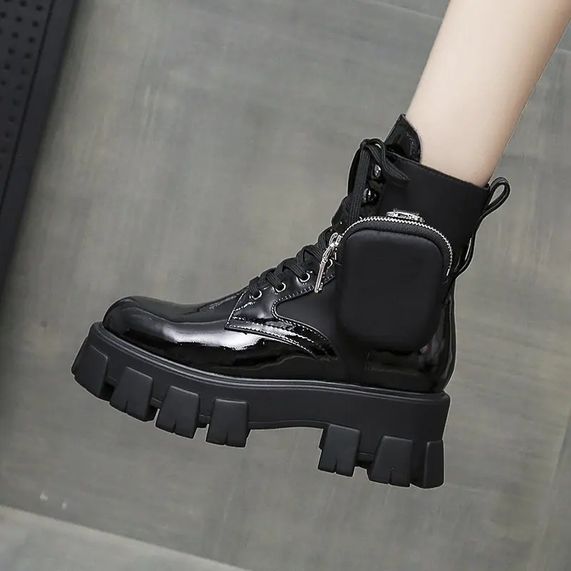 Platform Boots Female Women Shoes Ankle Autumn British Style Leather Boots Motorcycle Martin Boots Botas Mujer Zapatos Para Platform Boots Female Women Shoes Ankle Autumn British Style Leather Boots Motorcycle Martin Boots Botas Mujer Zapatos Para