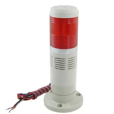 

24V AC/DC Red LED Industrial Signal Tower Light Lamp Flash with Buzzer Oflry