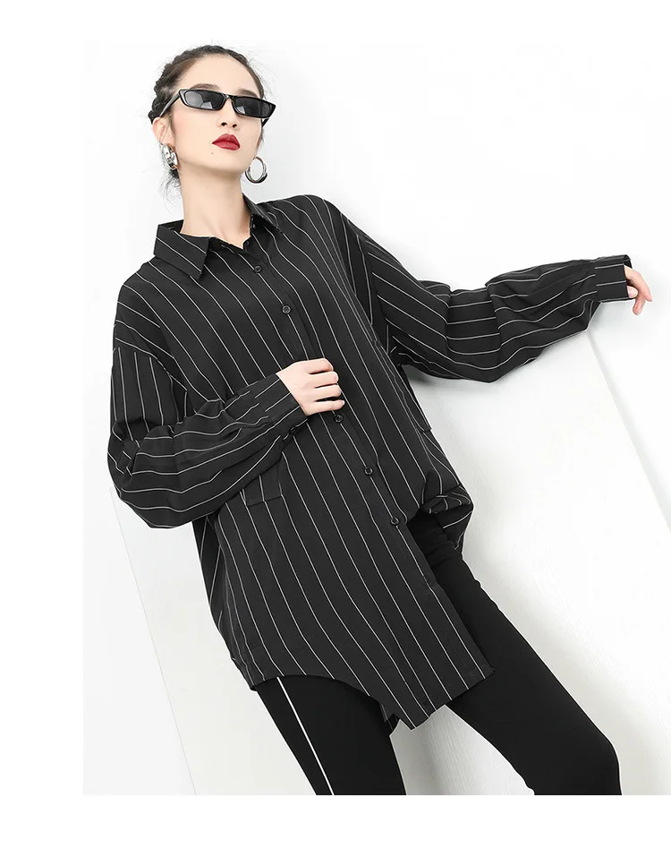 Max LuLu модные корейские уличные женские топы в стиле панк хлопковые блузки женские полосатые шифоновые длинные рубашки винтажная осенняя одежда
