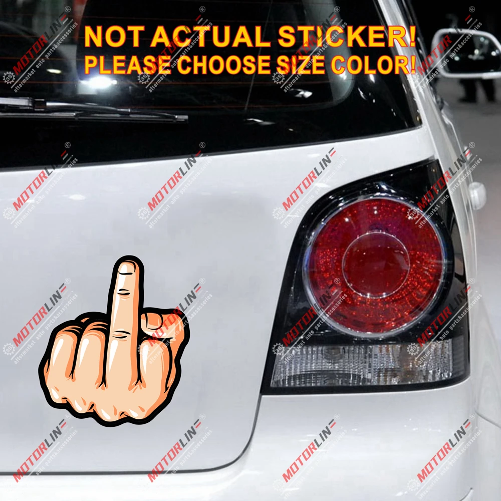 Middle Finger Hand Gesture Funny Decal Sticker Car Vinyl reflective glossy a | Автомобили и мотоциклы