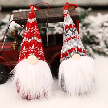 

New Christmas Tree decoration Pendant Cute Doll Wooden Christmas Ornament Luminous Santa Claus Decors Bunting Pendant color ball