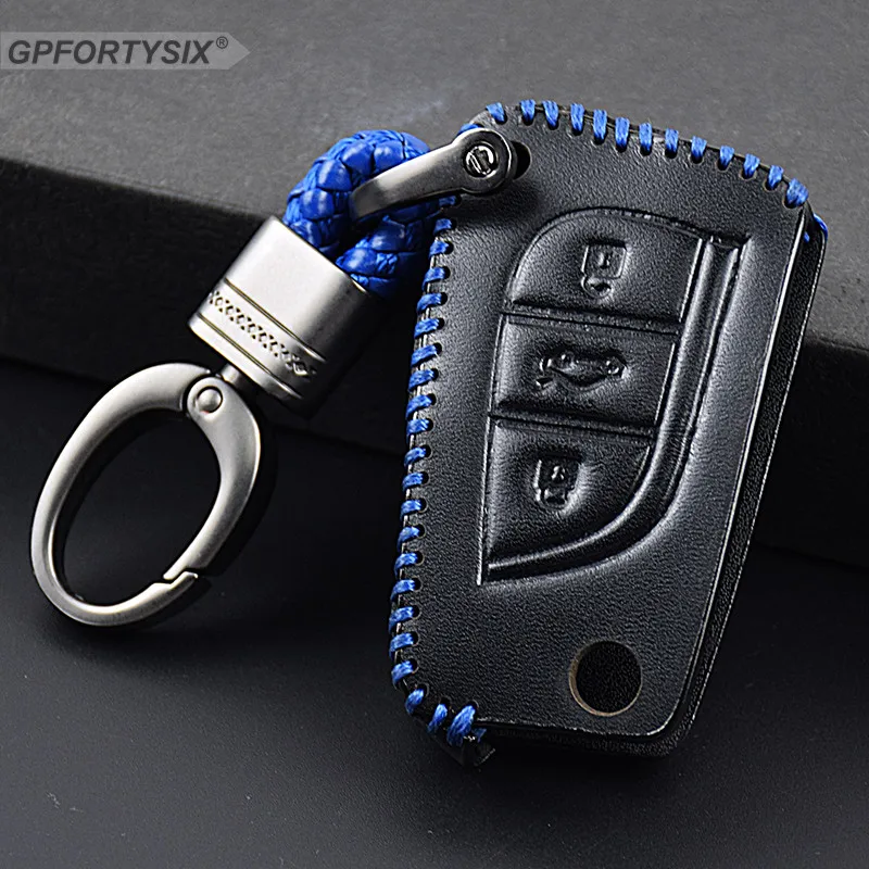 Car Key Case Cover Keyfob Genuine Leather Protect Shell For Toyota 