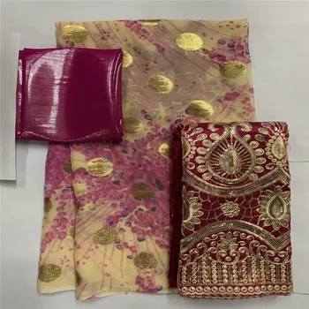 

5+2+2 yards/lot Hot selling satin silk fabric colorfast Nigrian design African wax pattern George fabric for clothing LXE101301