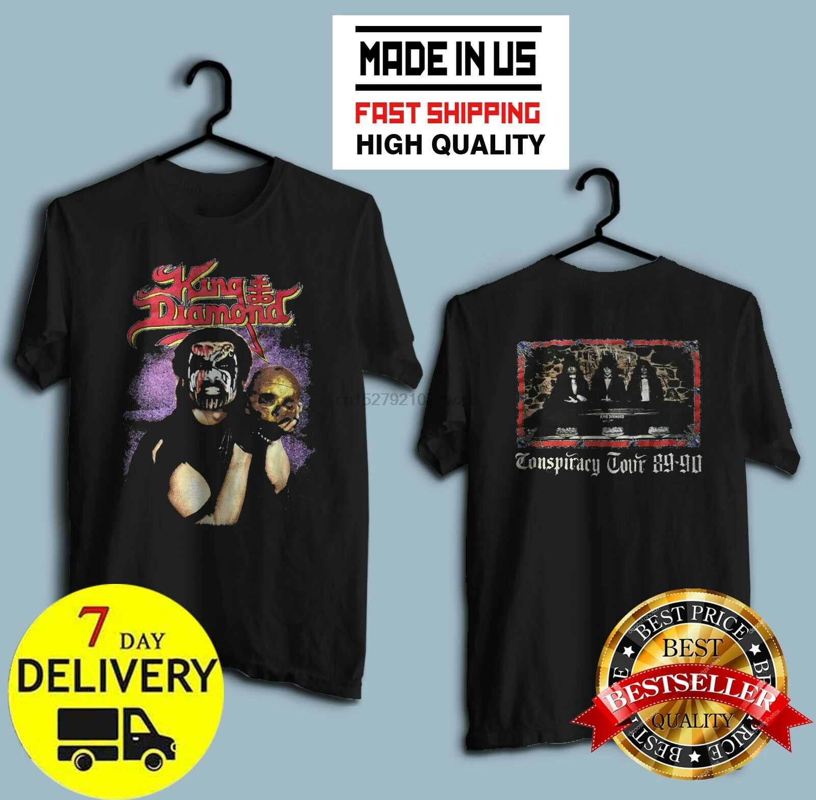 Редкий король алмаз заговора 1989 Тур рубашка Mercyful Fate Judas Размер S-5XL | Мужская одежда
