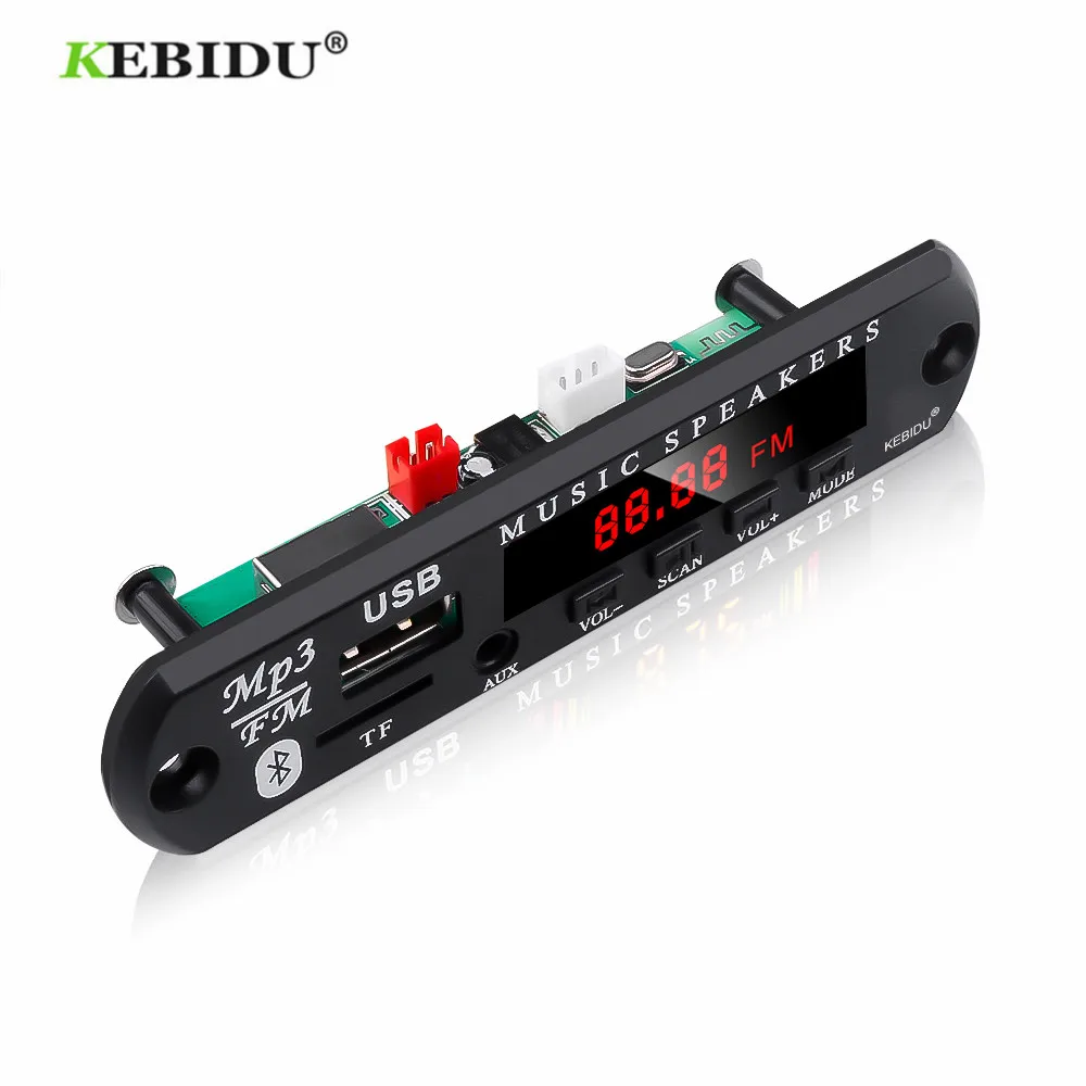 KEBIDU MP3 WMA декодер доска 5 в 12 В аудио модуль USB TF радио Bluetooth 5,0 беспроводной музыкальный Автомобильный MP3-плеер с пультом дистанционного управления