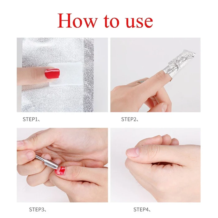 100 Pcs Nail Polish Remover Foil Wraps Nail Gel Soak Off Foils Cotton Pads Acrylic Removal Wraps WH998