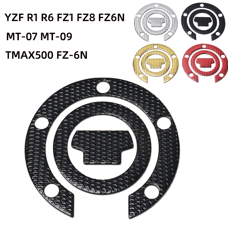 Black Motorcycle Fuel Tank Cap Sticker Body Decoration Decal Pad For Yamaha R1 R3 R6 MT07 MT-09 XJ6 FZ6 TMAX500 FZ1000 FZ-6N | Автомобили